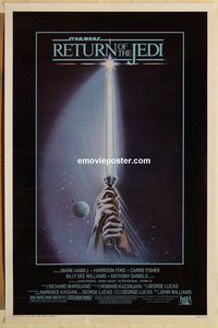 e474 RETURN OF THE JEDI style A one-sheet movie poster '83 George Lucas
