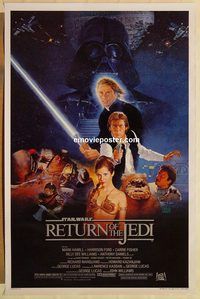 e475 RETURN OF THE JEDI style B one-sheet movie poster '83 George Lucas
