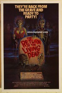 e476 RETURN OF THE LIVING DEAD one-sheet movie poster '85 wild horror image!