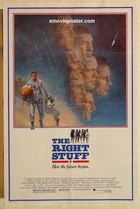 e477 RIGHT STUFF one-sheet movie poster '83 Jung art, first astronauts!