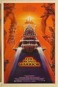 e354 MAD MAX 2: THE ROAD WARRIOR one-sheet movie poster '82 Mel Gibson