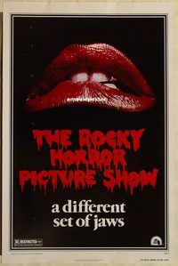 e484 ROCKY HORROR PICTURE SHOW style A 1sh R80s by Tim Curry, a different set of jaws!