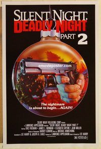 e517 SILENT NIGHT DEADLY NIGHT 2 one-sheet movie poster '87 X-mas horror!
