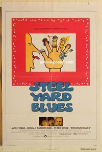 e555 STEELYARD BLUES one-sheet movie poster '72 Jane Fonda, Sutherland