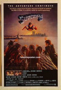 e572 SUPERMAN 2 one-sheet movie poster '81 Christopher Reeve, Hackman
