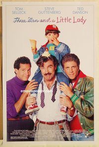 e590 THREE MEN & A LITTLE LADY DS one-sheet movie poster '90 Tom Selleck