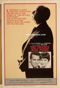 e603 TROUBLE WITH HARRY one-sheet movie poster R83 Alfred Hitchcock