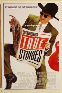 e606 TRUE STORIES one-sheet movie poster '86 David Byrne, John Goodman