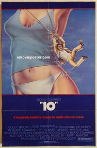 f001 '10' no border style one-sheet movie poster '79 Dudley Moore, sexy Bo Derek!
