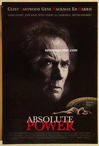 f009 ABSOLUTE POWER DS one-sheet movie poster '97 Clint Eastwood, Hackman
