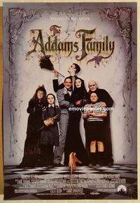 f012 ADDAMS FAMILY one-sheet movie poster '91 Raul Julia, Christina Ricci
