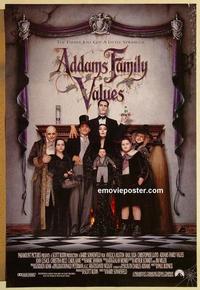 f014 ADDAMS FAMILY VALUES DS one-sheet movie poster '93 Huston, Julia