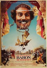f015 ADVENTURES OF BARON MUNCHAUSEN one-sheet movie poster '89 Gilliam