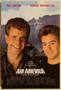 f017 AIR AMERICA DS one-sheet movie poster '90 Mel Gibson, Robert Downey Jr