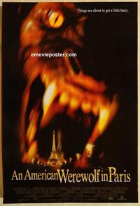f030 AMERICAN WEREWOLF IN PARIS DS one-sheet movie poster '97 horror!