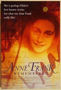 f035 ANNE FRANK REMEMBERED one-sheet movie poster '95 Holocaust documentary!