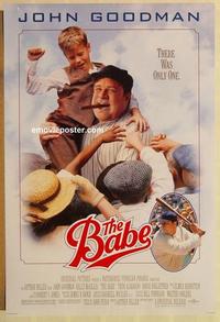 f044 BABE one-sheet movie poster '92 John Goodman, McGillis, baseball!