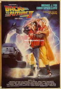 f047 BACK TO THE FUTURE 2 DS one-sheet movie poster '89 Michael J. Fox, Lloyd