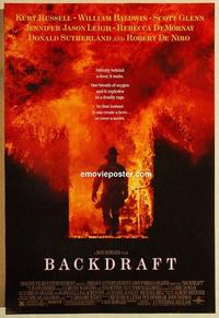 f049 BACKDRAFT one-sheet movie poster '91 Kurt Russell, William Baldwin