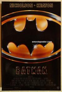 f061 BATMAN one-sheet movie poster '89 Michael Keaton, Nicholson