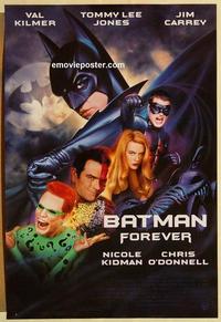 f062 BATMAN FOREVER one-sheet movie poster '95 Val Kilmer, Nicole Kidman
