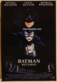 f063 BATMAN RETURNS one-sheet movie poster '92 Michael Keaton, DeVito