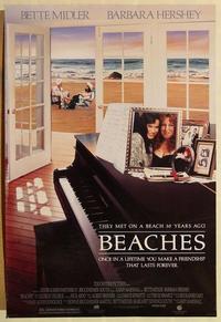 f066 BEACHES DS one-sheet movie poster '88 Bette Midler, Barbara Hershey