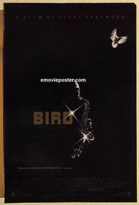 f089 BIRD one-sheet movie poster '88 jazz, Charlie Parker, Clint Eastwood