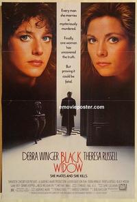f092 BLACK WIDOW one-sheet movie poster '87 Debra Winger, Russell