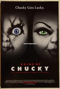 f106 BRIDE OF CHUCKY DS advance one-sheet movie poster '98 Child's Play 4!