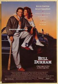 f113 BULL DURHAM one-sheet movie poster '88 Kevin Costner, baseball