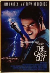 f121 CABLE GUY DS one-sheet movie poster '96 Jim Carrey, Matthew Broderick