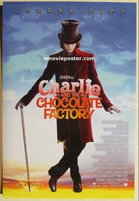 f133 CHARLIE & THE CHOCOLATE FACTORY DS teaser one-sheet movie poster '05 Depp