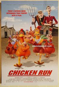 f135 CHICKEN RUN DS one-sheet movie poster '00 Peter Lord, Nick Park
