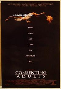 f153 CONSENTING ADULTS DS one-sheet movie poster '92 Kevin Kline, Spacey