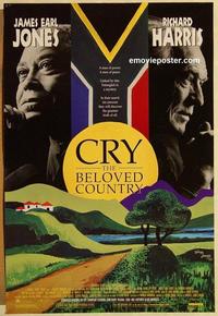 f171 CRY THE BELOVED COUNTRY DS one-sheet movie poster '95 J.E. Jones