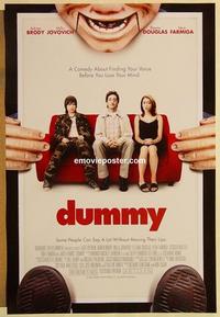 f207 DUMMY DS one-sheet movie poster '02 Adrian Brody, Milla Jovovich