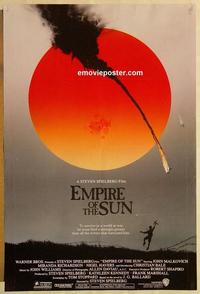 f215 EMPIRE OF THE SUN one-sheet movie poster '87 Spielberg, Bale, Malkovich