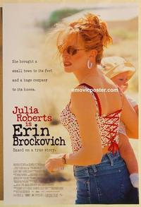 f221 ERIN BROCKOVICH DS one-sheet movie poster '00 Julia Roberts, true!