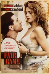 f229 FAIR GAME DS advance one-sheet movie poster '95 Crawford, Baldwin
