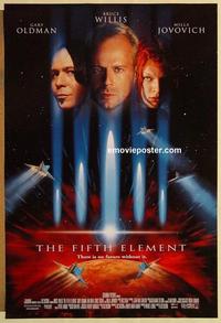 f243 FIFTH ELEMENT DS one-sheet movie poster '97 Bruce Willis, Jovovich