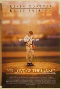 f252 FOR LOVE OF THE GAME DS one-sheet movie poster '99 Kevin Costner, baseball
