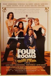 f255 FOUR ROOMS one-sheet movie poster '95 Quentin Tarantino, Roth