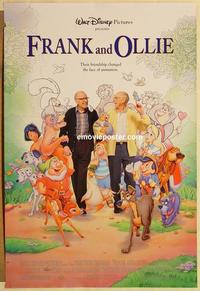 f259 FRANK & OLLIE DS one-sheet movie poster '95 Disney, Thomas, Johnston