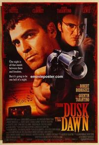 f267 FROM DUSK TILL DAWN DS one-sheet movie poster '95 Clooney, Tarantino