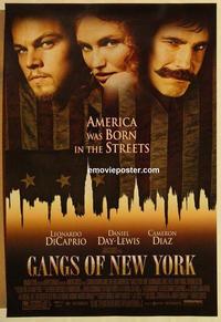 f269 GANGS OF NEW YORK one-sheet movie poster '02 Scorsese, DiCaprio