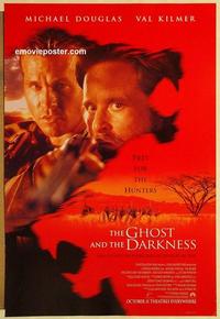 f274 GHOST & THE DARKNESS DS advance one-sheet movie poster '96 Val Kilmer