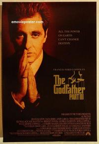 f281 GODFATHER 3 one-sheet movie poster '90 Al Pacino, Francis Ford Coppola