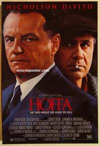 f309 HOFFA one-sheet movie poster '92 Jack Nicholson, Danny DeVito