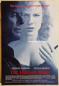 f324 HUMAN STAIN DS one-sheet movie poster '03 Anthony Hopkins, Nicole Kidman
